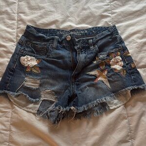 Vintage high rise festival American Eagle denim shorts